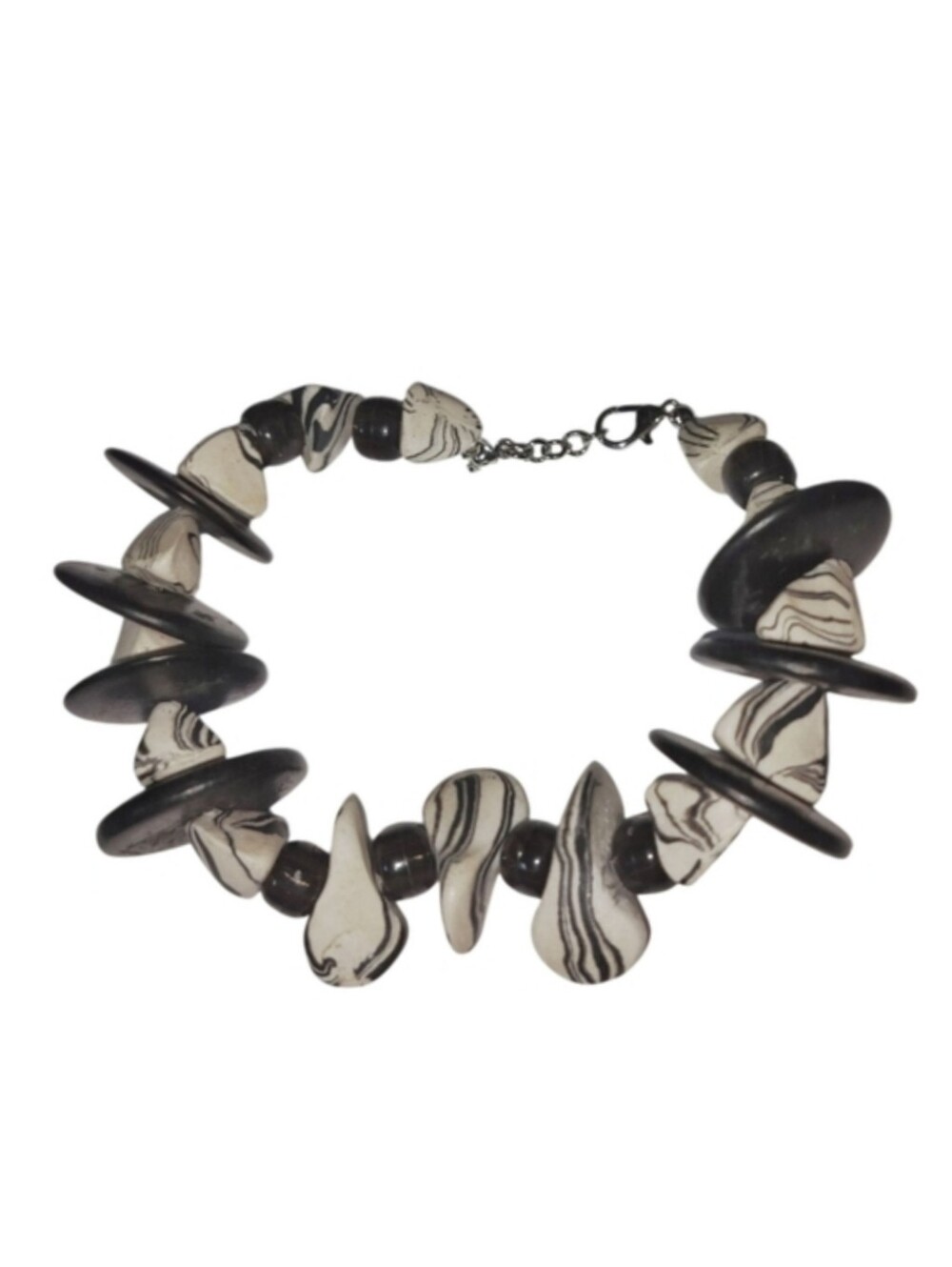 Black and White Beaded Necklace